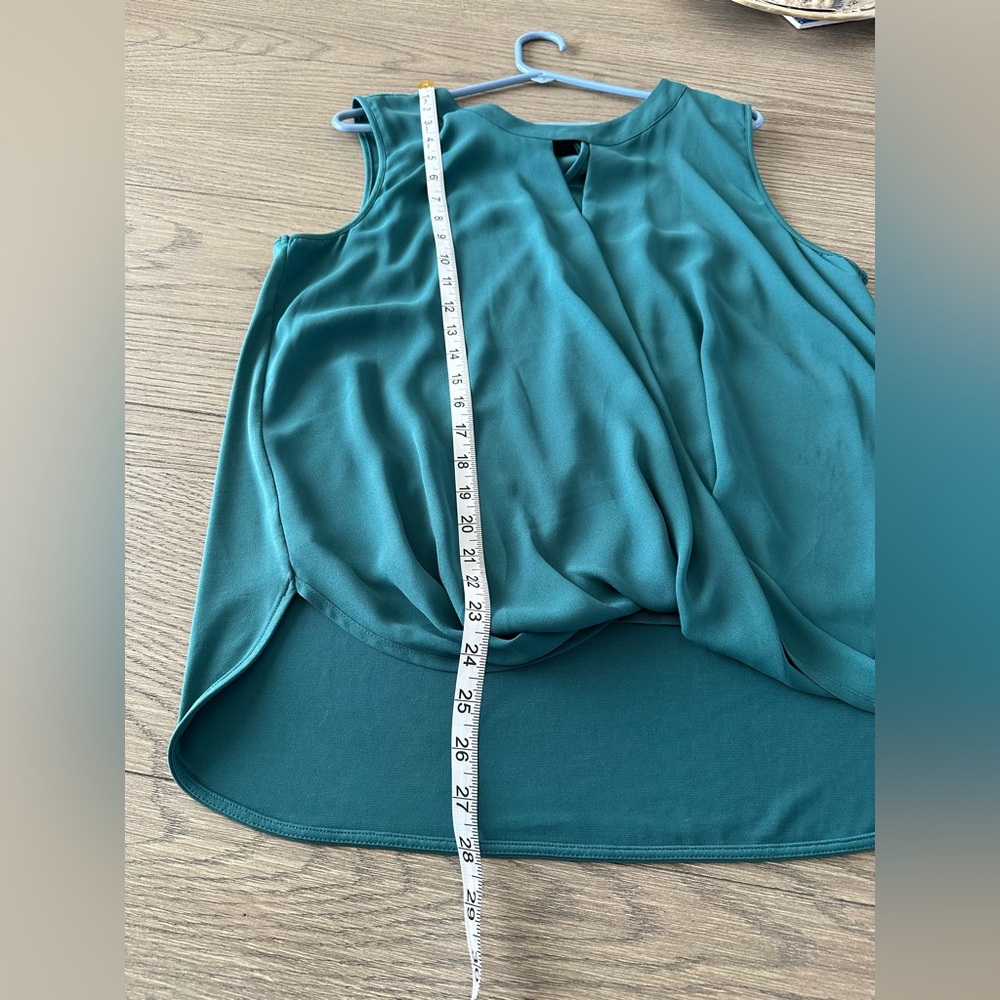 Teal Draped Blouse – 41 Hawthorn Sleeveless Top, Flowy & Flattering - Picture 5 of 5